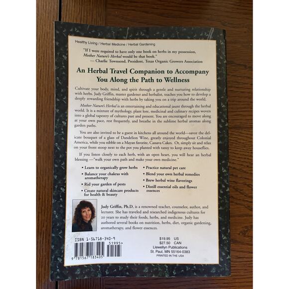 Mother Nature's Herbal: A Complete Guide Softcover Herbs Book Judy Griffin - Picture 2 of 2